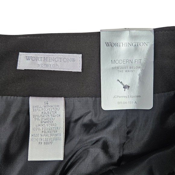 Worthington Stretch‎ Pencil Skirt Womens Size 14 Black Zipper Work Office Preppy - Picture 4 of 9
